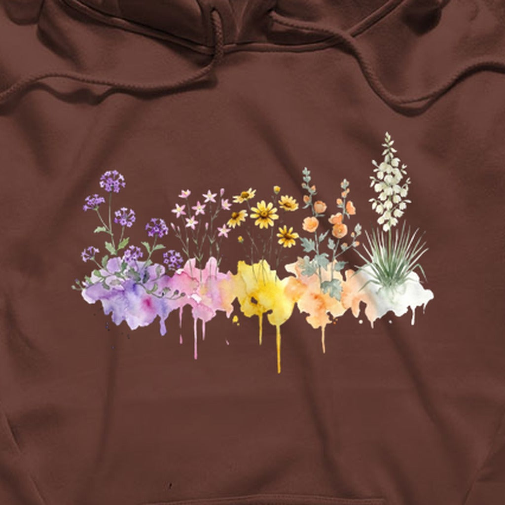 Watercolor White Sands Wildflowers Hoodie