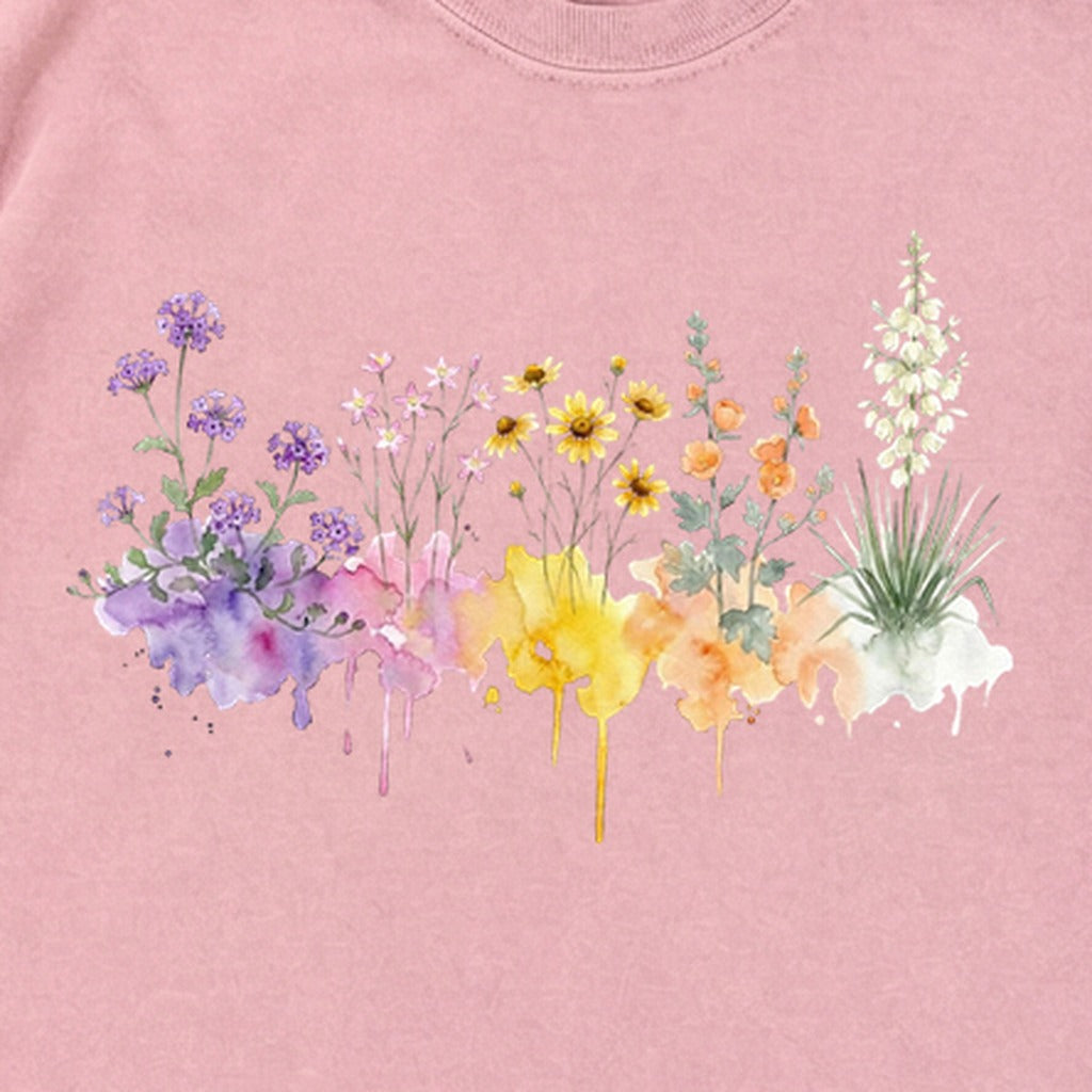 Watercolor White Sands Wildflowers Premium Long Sleeve
