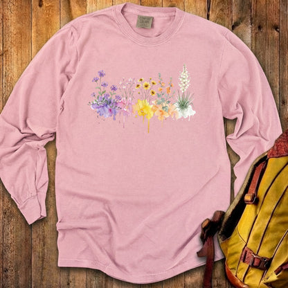 Watercolor White Sands Wildflowers Premium Long Sleeve