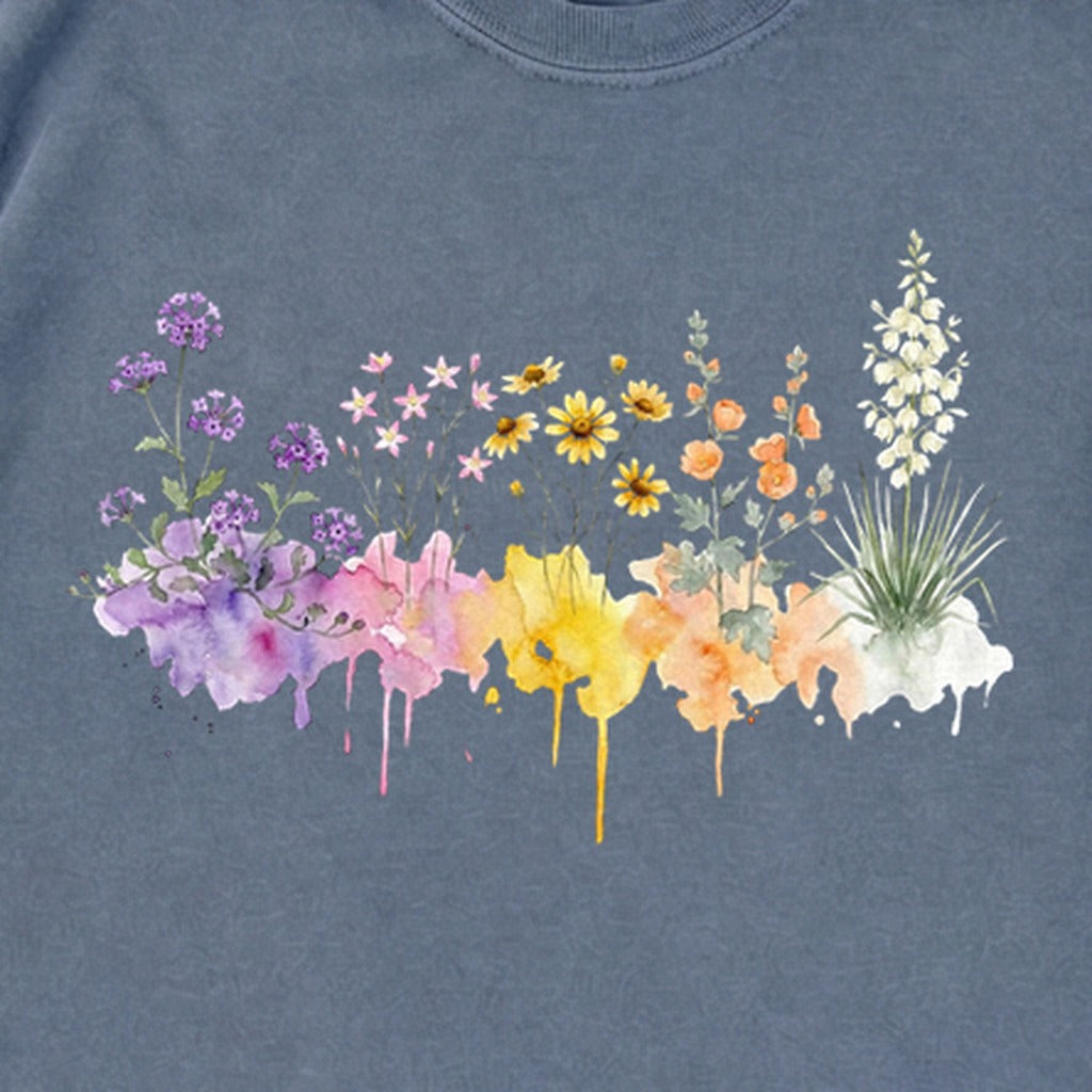 Watercolor White Sands Wildflowers Premium Long Sleeve