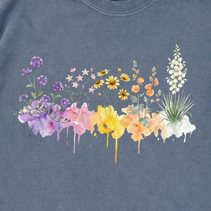 Watercolor White Sands Wildflowers Premium Long Sleeve
