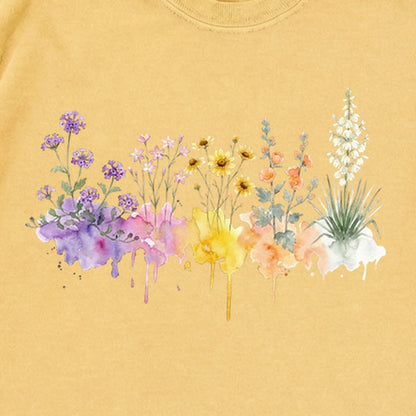 Watercolor White Sands Wildflowers Premium Long Sleeve