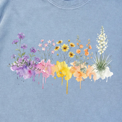 Watercolor White Sands Wildflowers Premium Long Sleeve