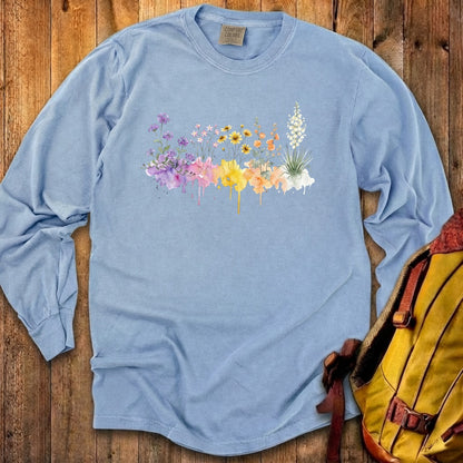 Watercolor White Sands Wildflowers Premium Long Sleeve