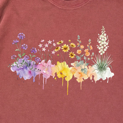Watercolor White Sands Wildflowers Premium Long Sleeve