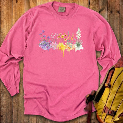 Watercolor White Sands Wildflowers Premium Long Sleeve