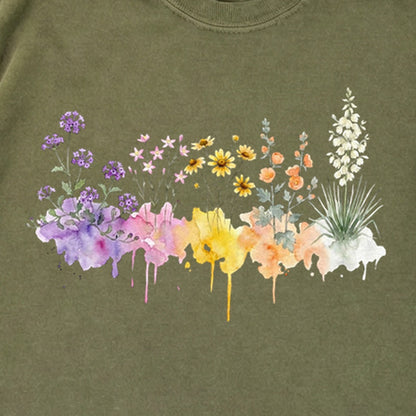 Watercolor White Sands Wildflowers Premium Long Sleeve