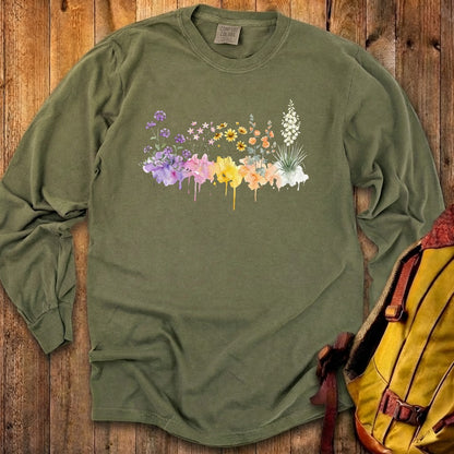 Watercolor White Sands Wildflowers Premium Long Sleeve
