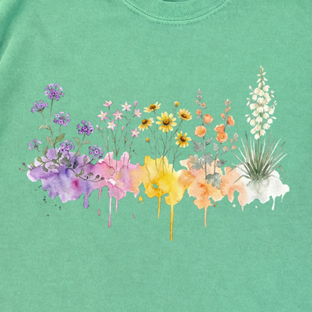 Watercolor White Sands Wildflowers Premium Long Sleeve