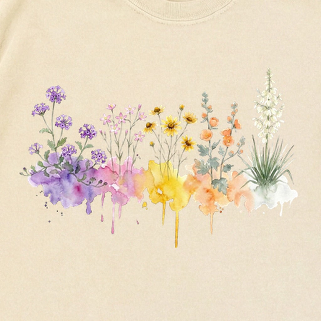 Watercolor White Sands Wildflowers Premium Long Sleeve