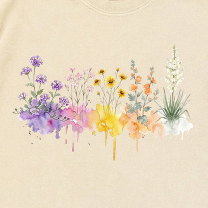 Watercolor White Sands Wildflowers Premium Long Sleeve