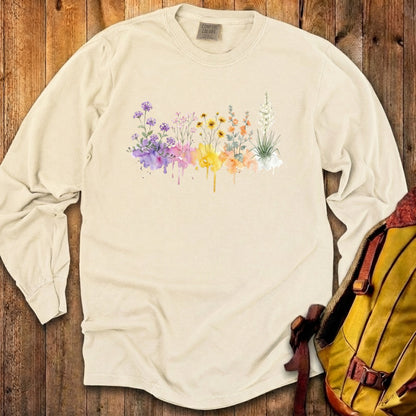 Watercolor White Sands Wildflowers Premium Long Sleeve