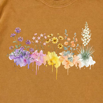 Watercolor White Sands Wildflowers Premium Long Sleeve