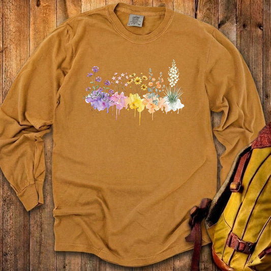 Watercolor White Sands Wildflowers Premium Long Sleeve