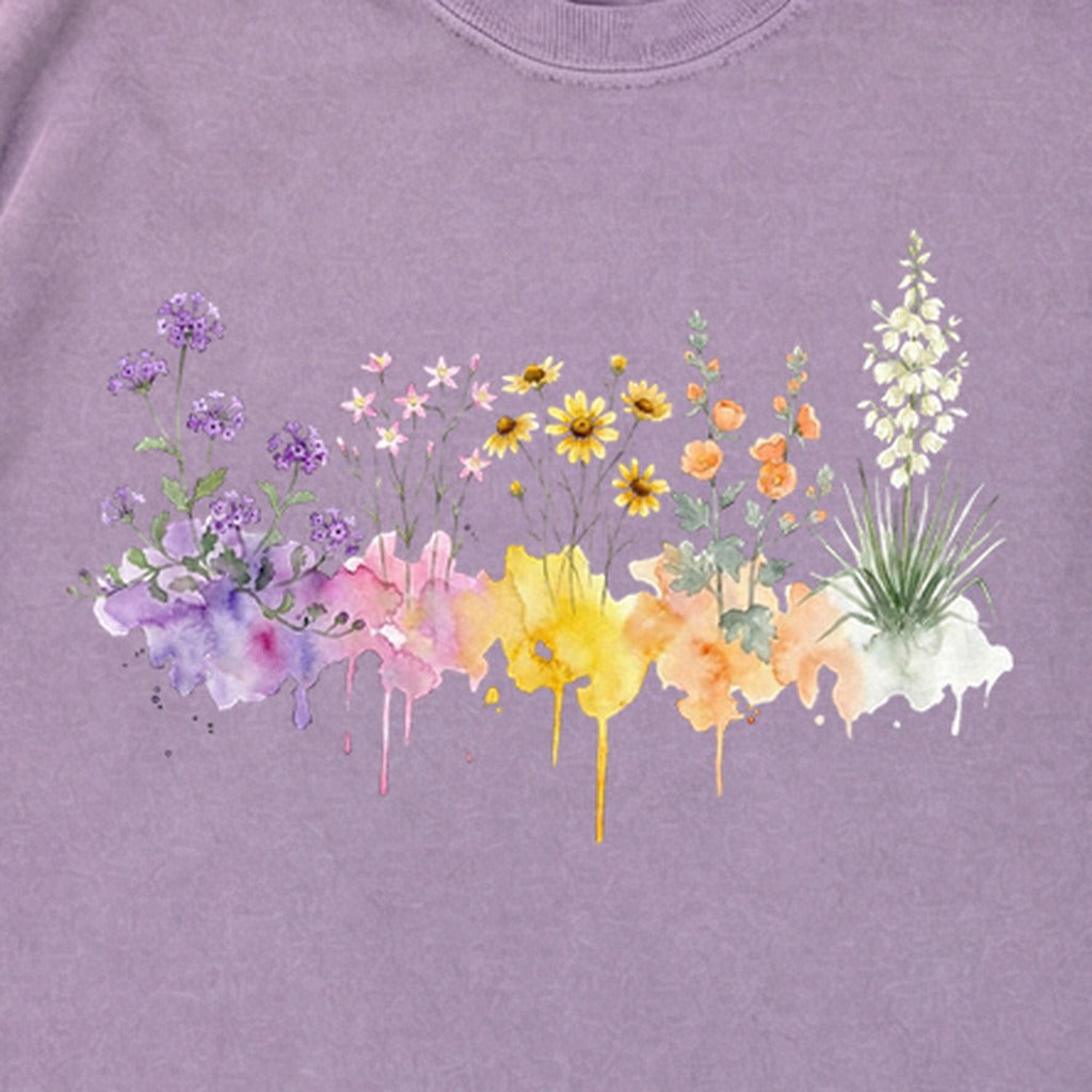 Watercolor White Sands Wildflowers Premium Long Sleeve