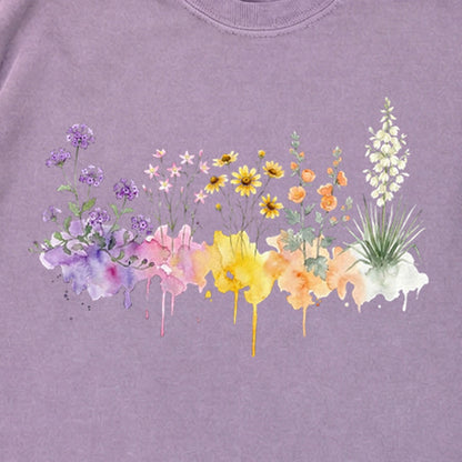 Watercolor White Sands Wildflowers Premium Long Sleeve