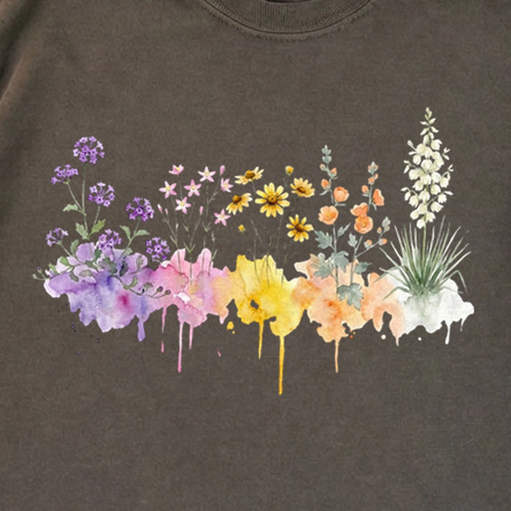 Watercolor White Sands Wildflowers Premium Long Sleeve
