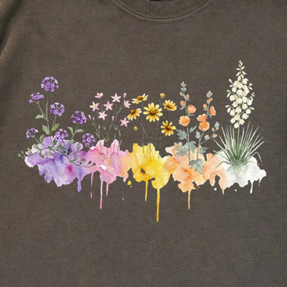 Watercolor White Sands Wildflowers Premium Long Sleeve