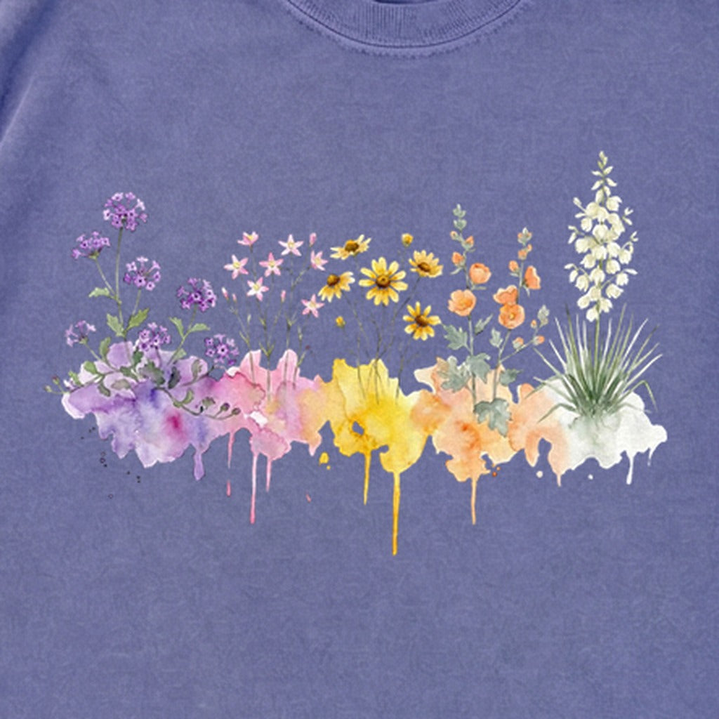 Watercolor White Sands Wildflowers Premium Long Sleeve