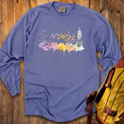 Watercolor White Sands Wildflowers Premium Long Sleeve