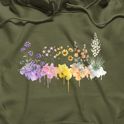 Watercolor White Sands Wildflowers Hoodie
