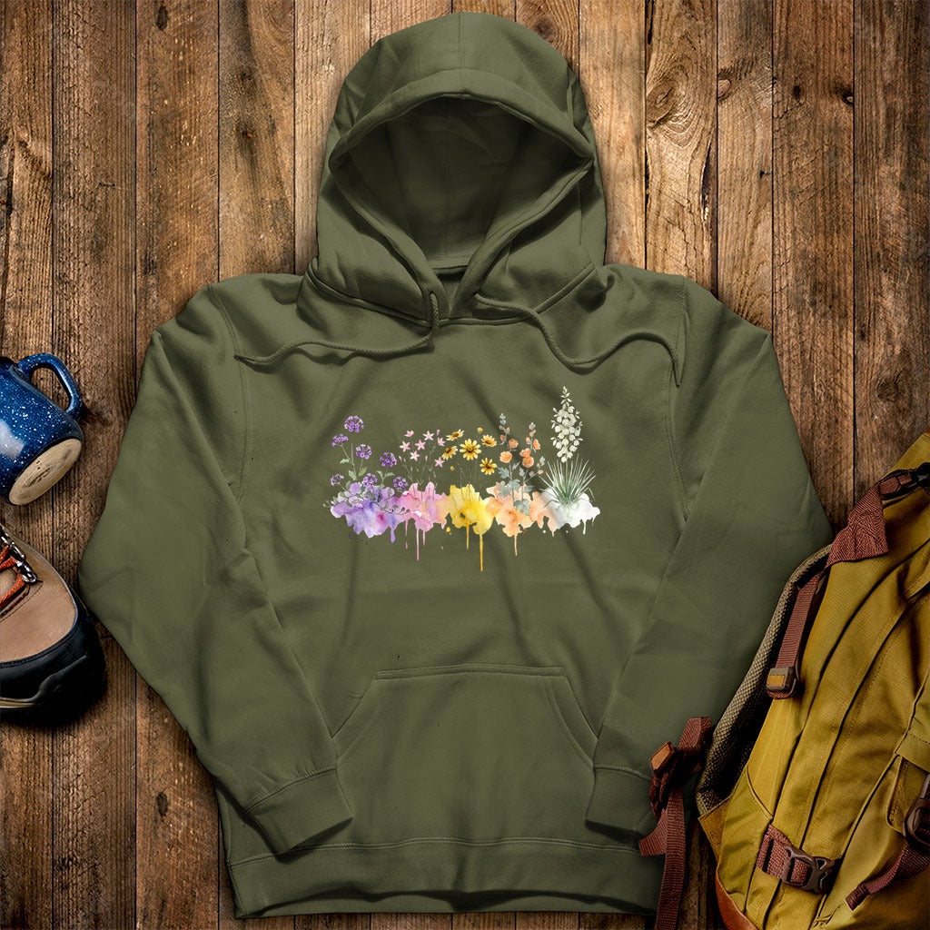 Watercolor White Sands Wildflowers Hoodie