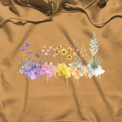 Watercolor White Sands Wildflowers Hoodie