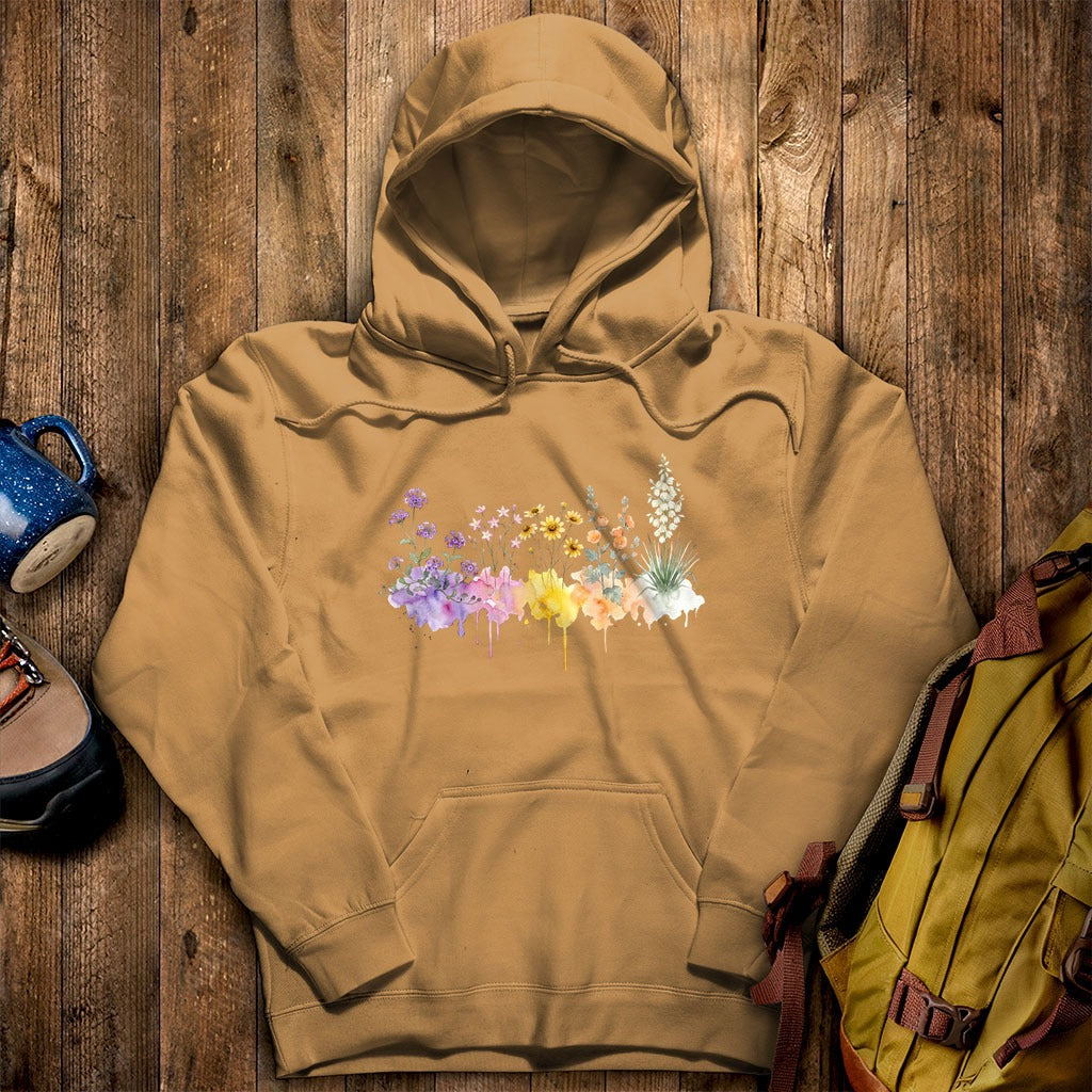 Watercolor White Sands Wildflowers Hoodie
