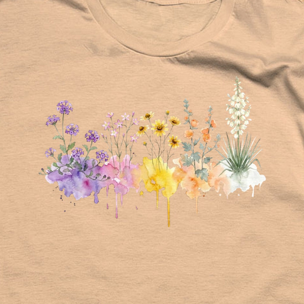Watercolor White Sands Wildflowers T-Shirt