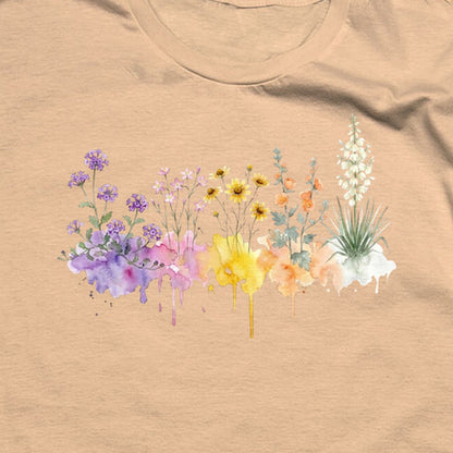 Watercolor White Sands Wildflowers T-Shirt