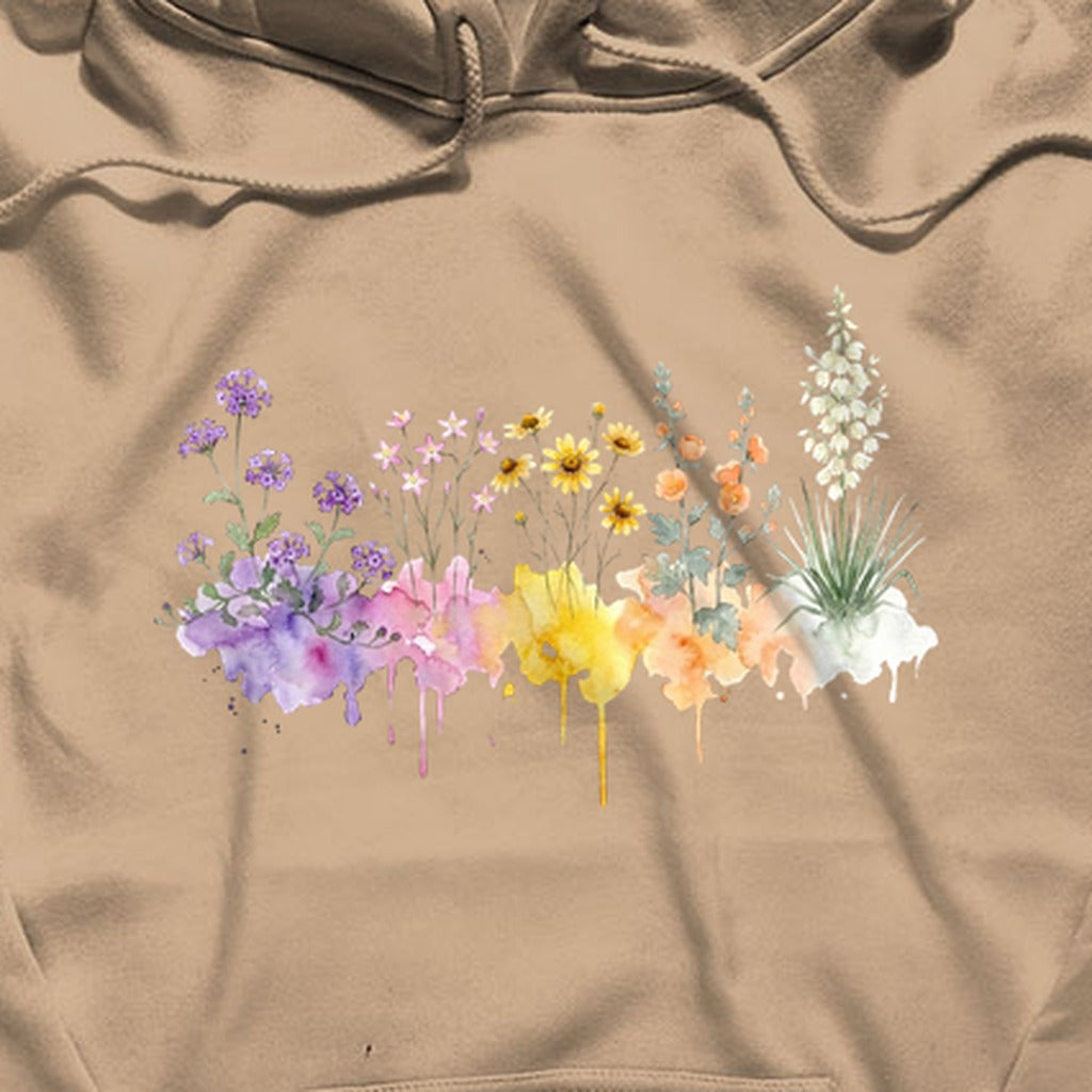 Watercolor White Sands Wildflowers Hoodie
