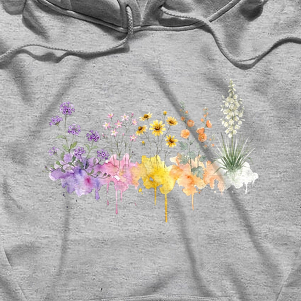 Watercolor White Sands Wildflowers Hoodie