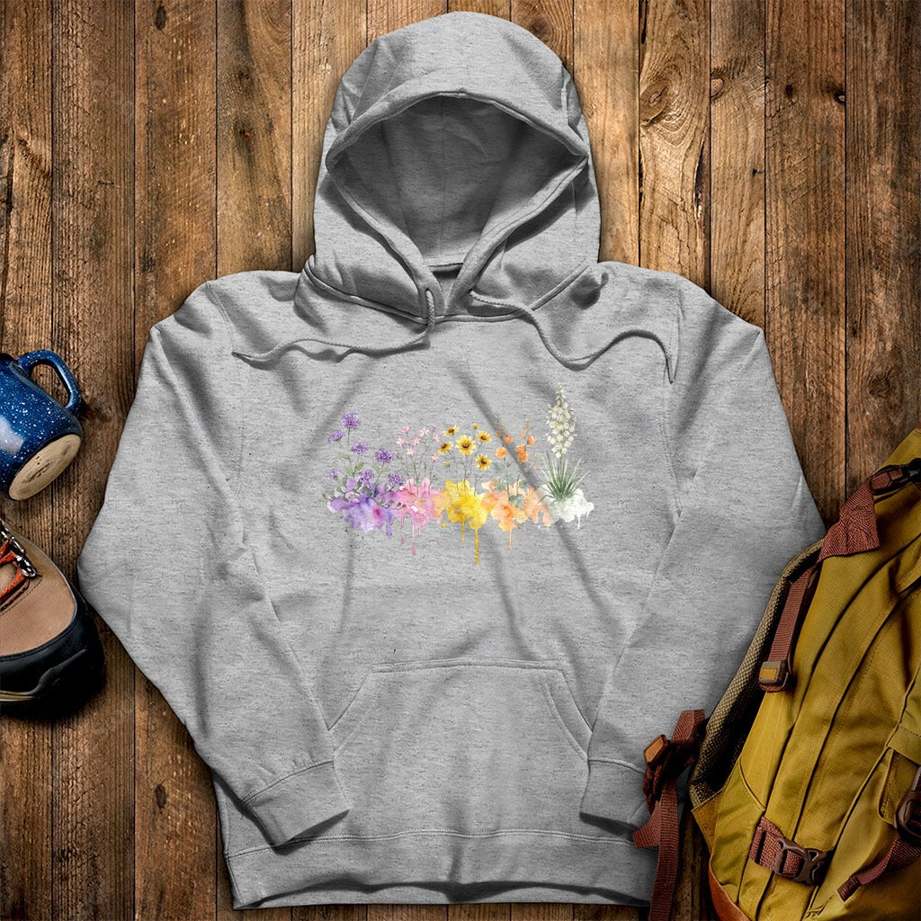 Watercolor White Sands Wildflowers Hoodie