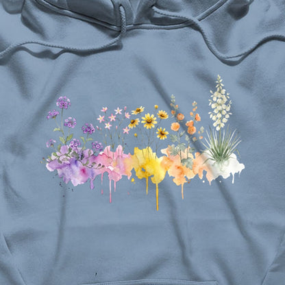 Watercolor White Sands Wildflowers Hoodie