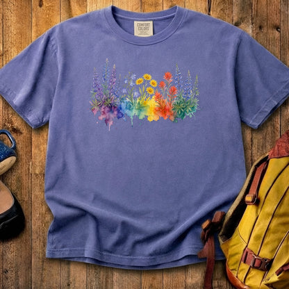 Watercolor Yellowstone Wildflowers Cotton T-Shirt