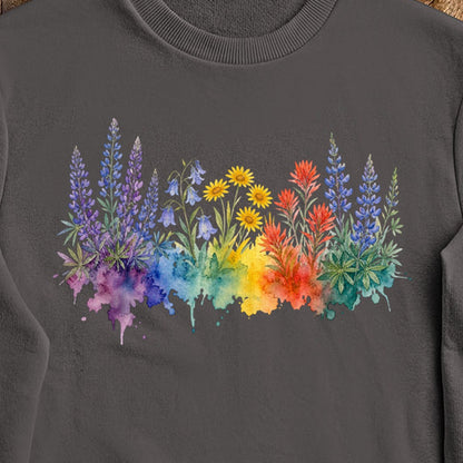 Watercolor Yellowstone Wildflowers Crewneck Sweatshirt