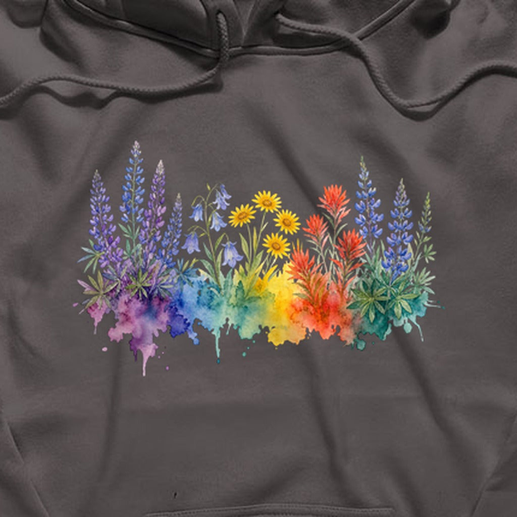 Watercolor Yellowstone Wildflowers Hoodie
