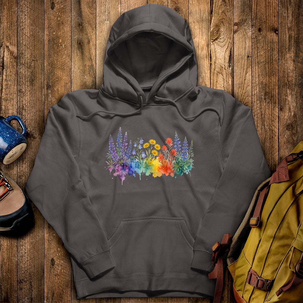Watercolor Yellowstone Wildflowers Hoodie