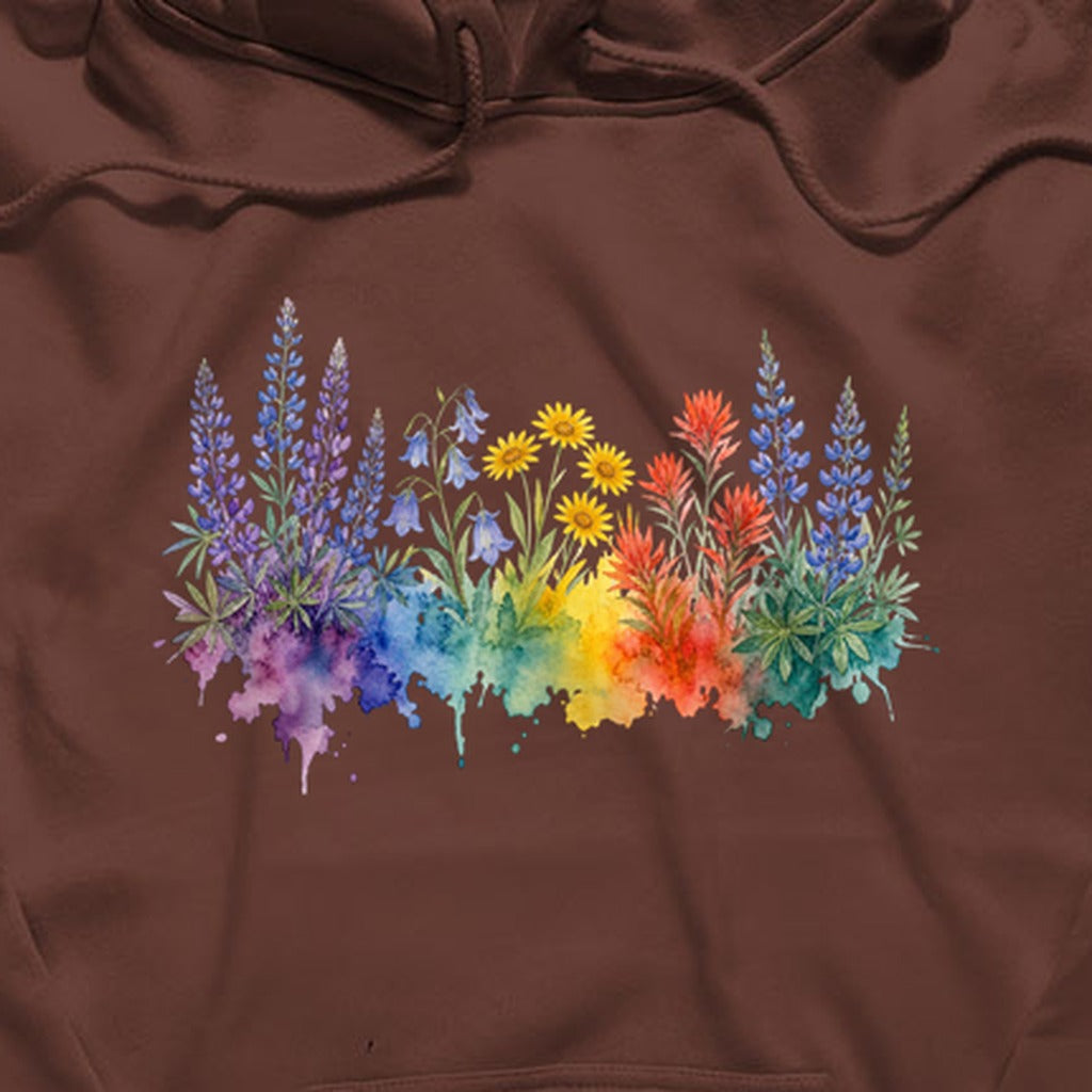 Watercolor Yellowstone Wildflowers Hoodie