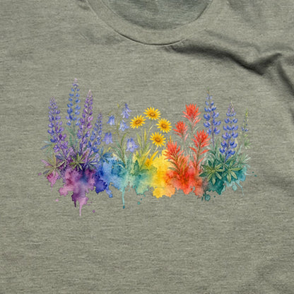 Watercolor Yellowstone Wildflowers T-Shirt