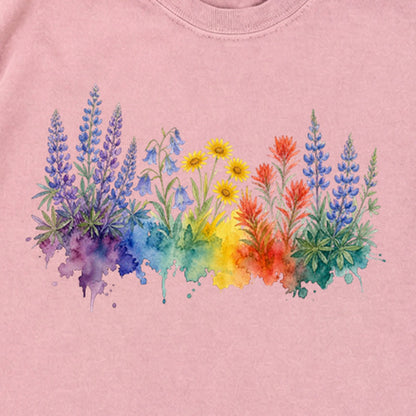 Watercolor Yellowstone Wildflowers Premium Long Sleeve