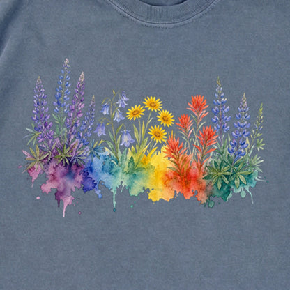 Watercolor Yellowstone Wildflowers Premium Long Sleeve