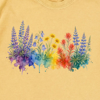 Watercolor Yellowstone Wildflowers Premium Long Sleeve