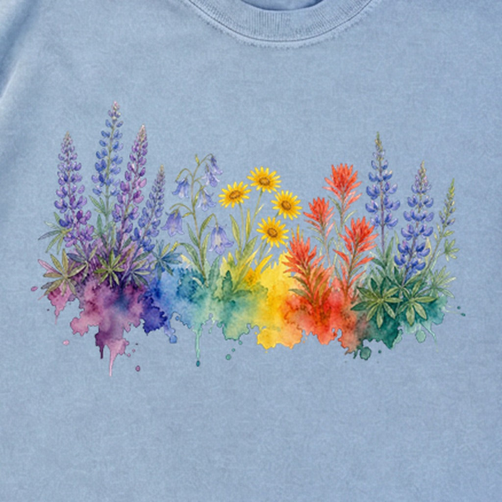 Watercolor Yellowstone Wildflowers Premium Long Sleeve