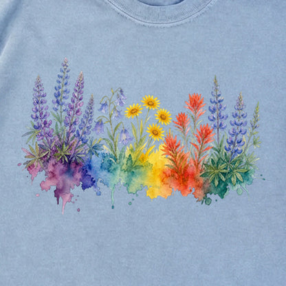 Watercolor Yellowstone Wildflowers Premium Long Sleeve