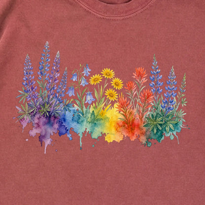 Watercolor Yellowstone Wildflowers Premium Long Sleeve