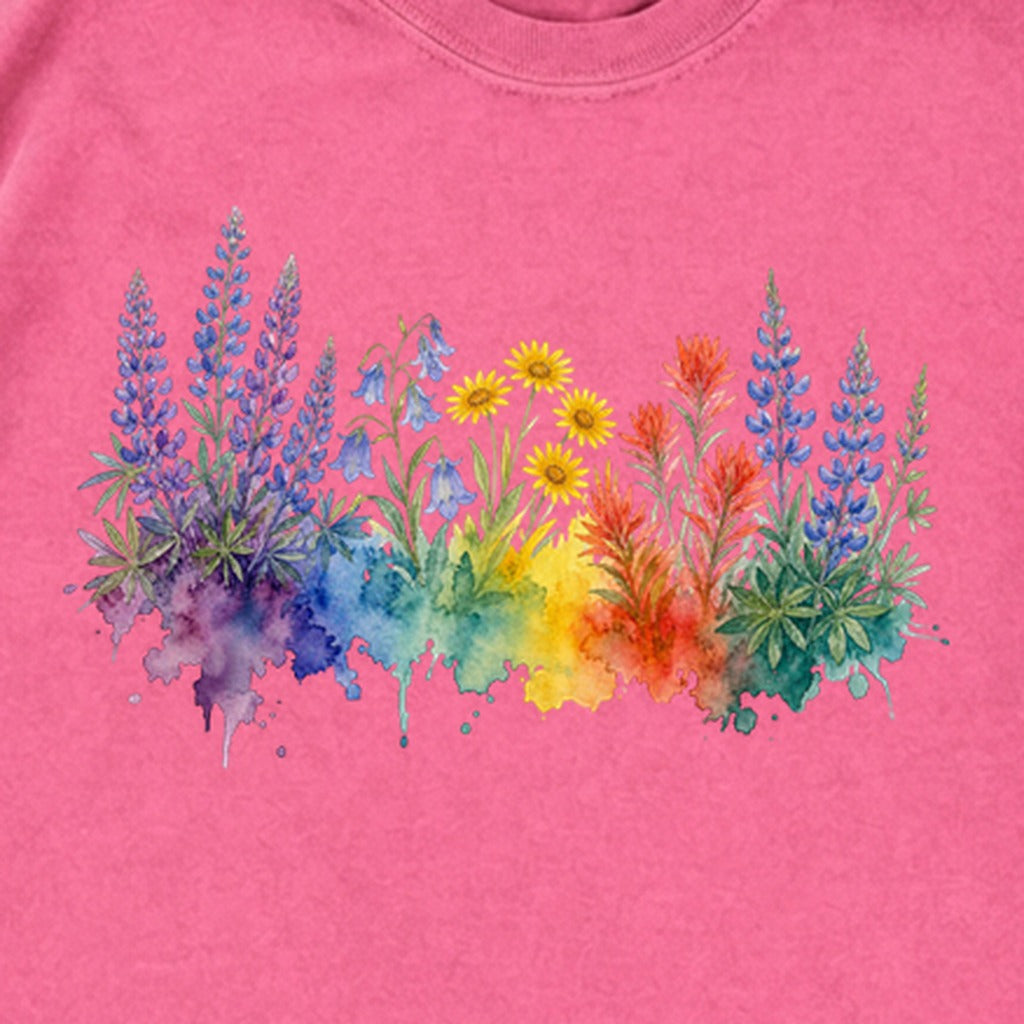 Watercolor Yellowstone Wildflowers Premium Long Sleeve