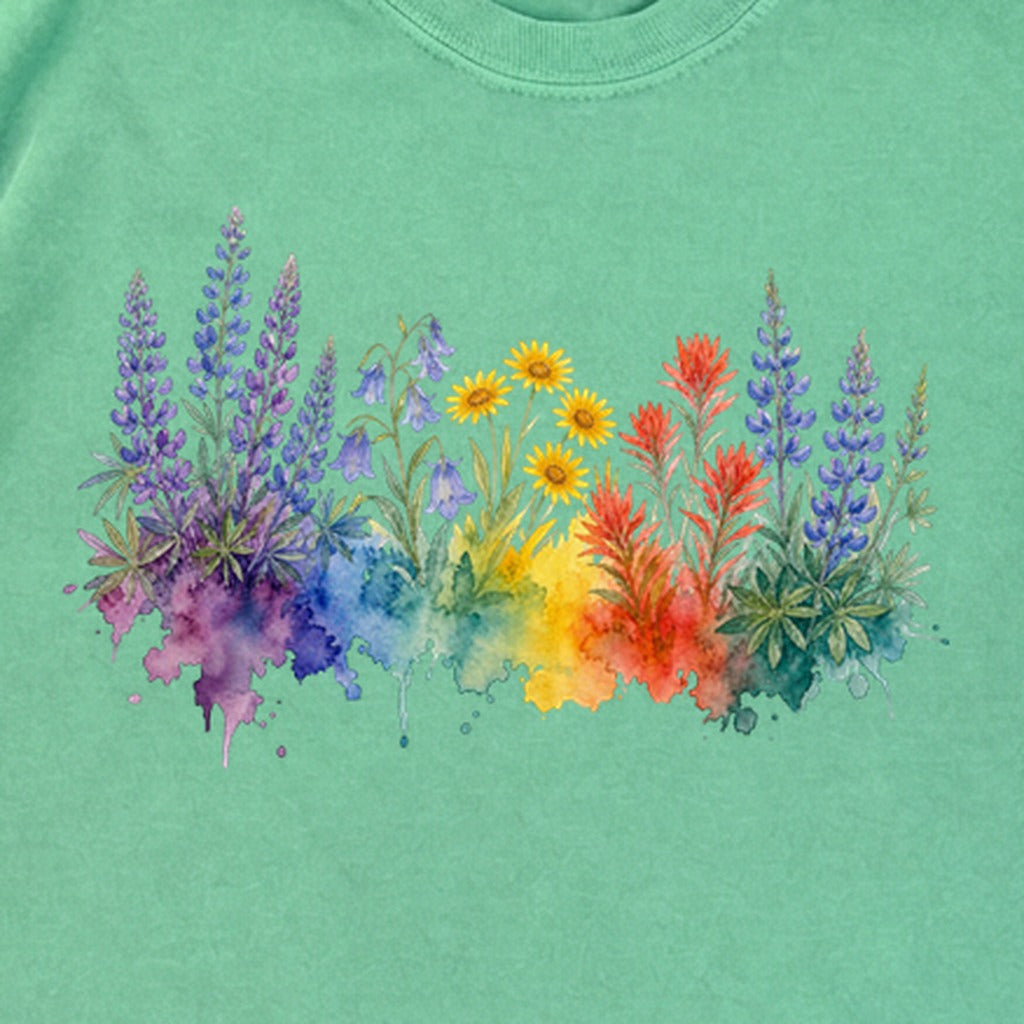 Watercolor Yellowstone Wildflowers Premium Long Sleeve