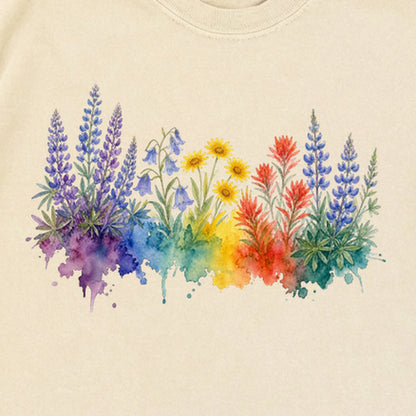 Watercolor Yellowstone Wildflowers Premium Long Sleeve