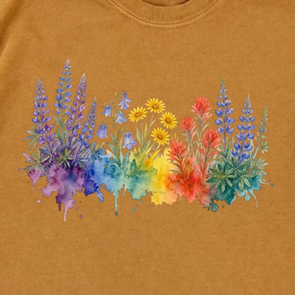 Watercolor Yellowstone Wildflowers Premium Long Sleeve